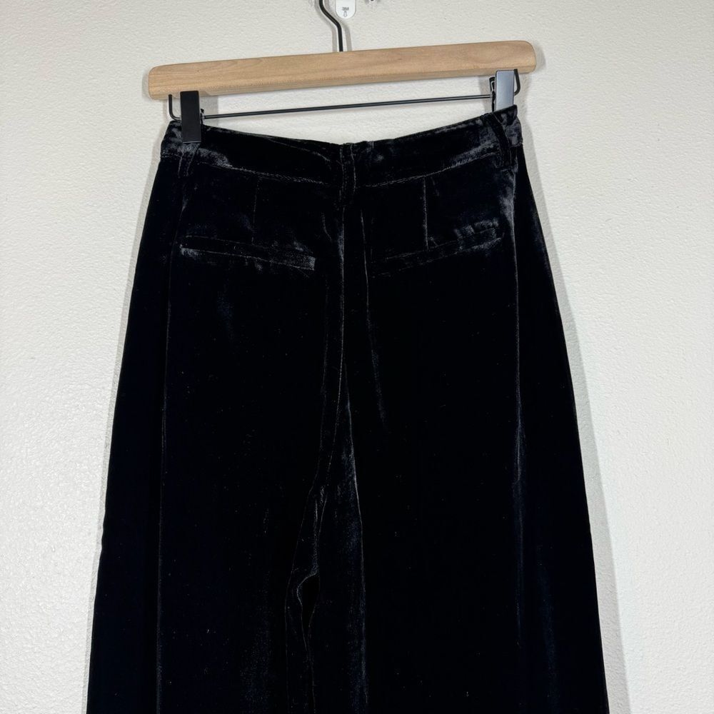 New Cami NYC Rylie Wide Leg Pants Black Velvet Pleated Trousers Size 0 - Picture 6 of 9